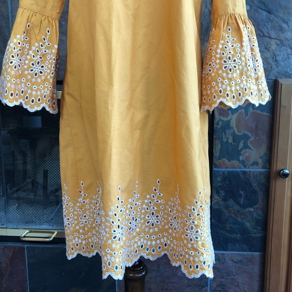 J. Crew Eyelet Bell Sleeve Button Down Dress - Picture 6 of 8